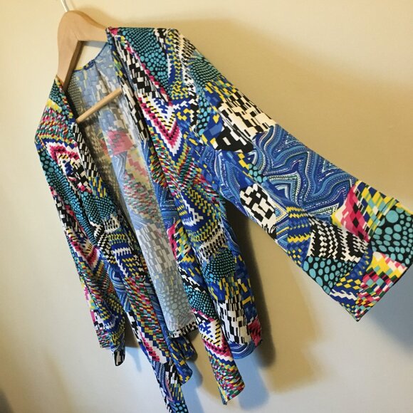 Midnight Circus Rainbow Rave Handmade Cascading Collar Cardigan - Picture 3 of 16